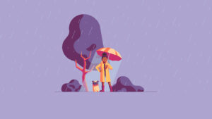 Illustration system rainy day scene