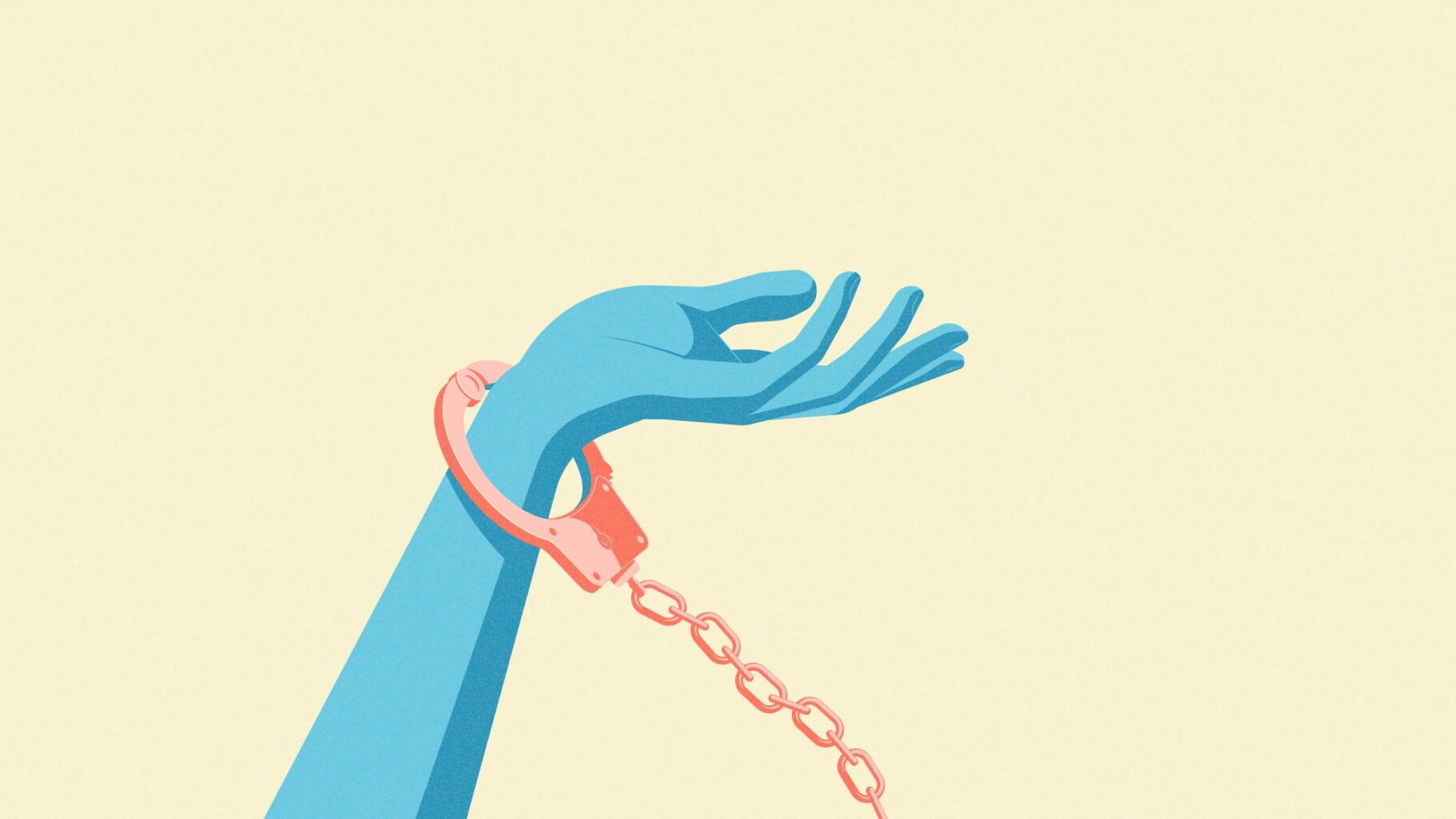 Illustration of a hand with handcuffs