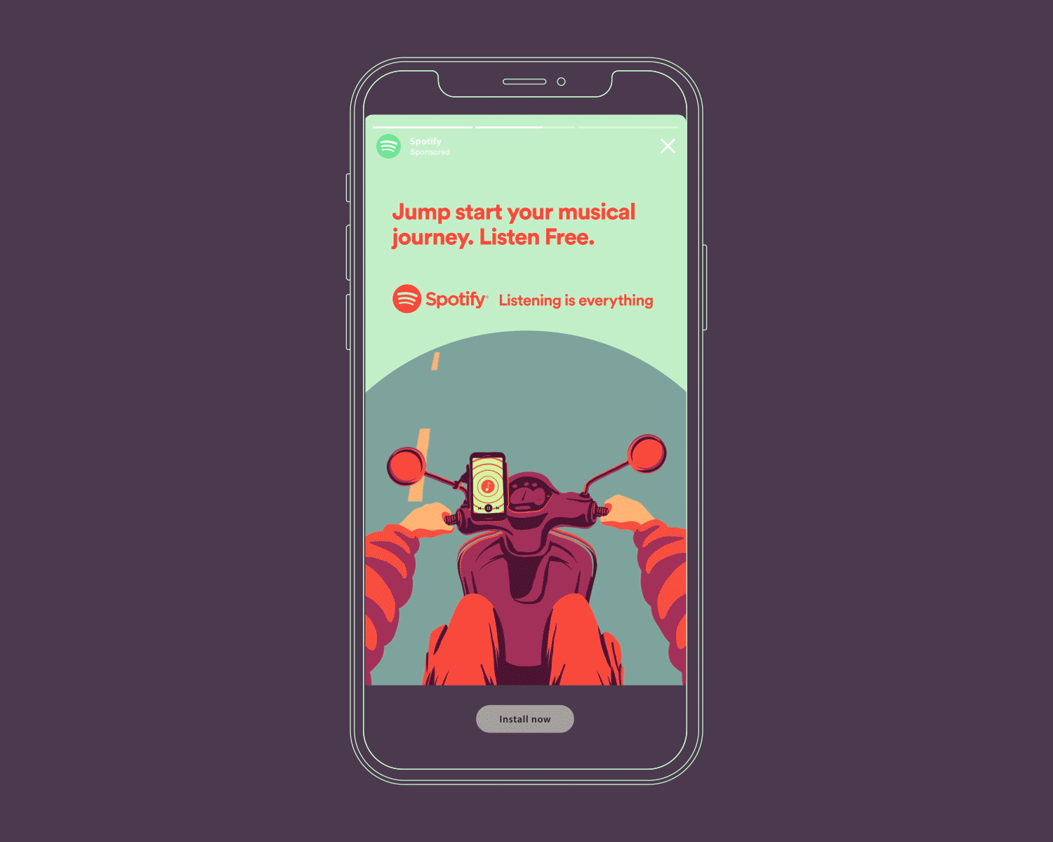 Spotify - Musical Journey Scooter Ad Mockup